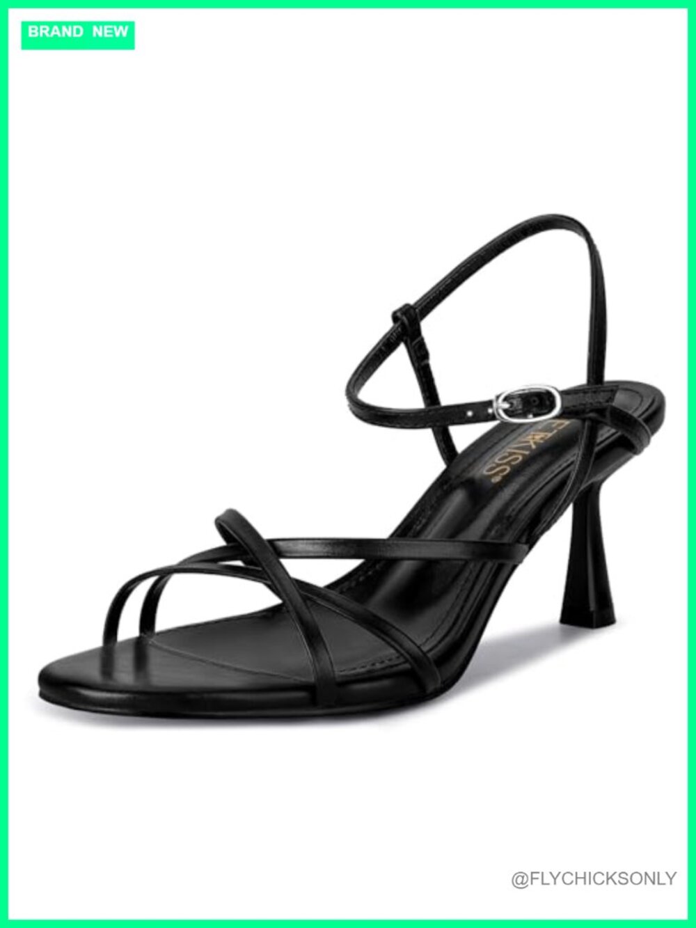 Kitten Heel Strappy Sandals Ankle Strap